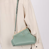 Fendi Leather Small Sea Foam Green First Clutch - FashioNica