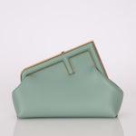 Fendi Leather Small Sea Foam Green First Clutch - FashioNica