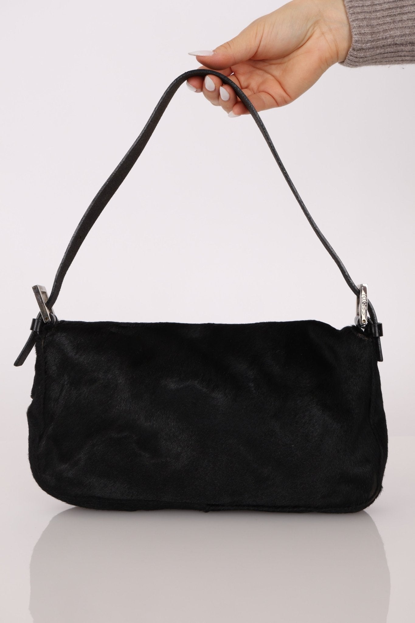 Fendi Leather Trimmed Ponyhair Baguette - FashioNica