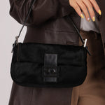 Fendi Leather Trimmed Ponyhair Baguette - FashioNica