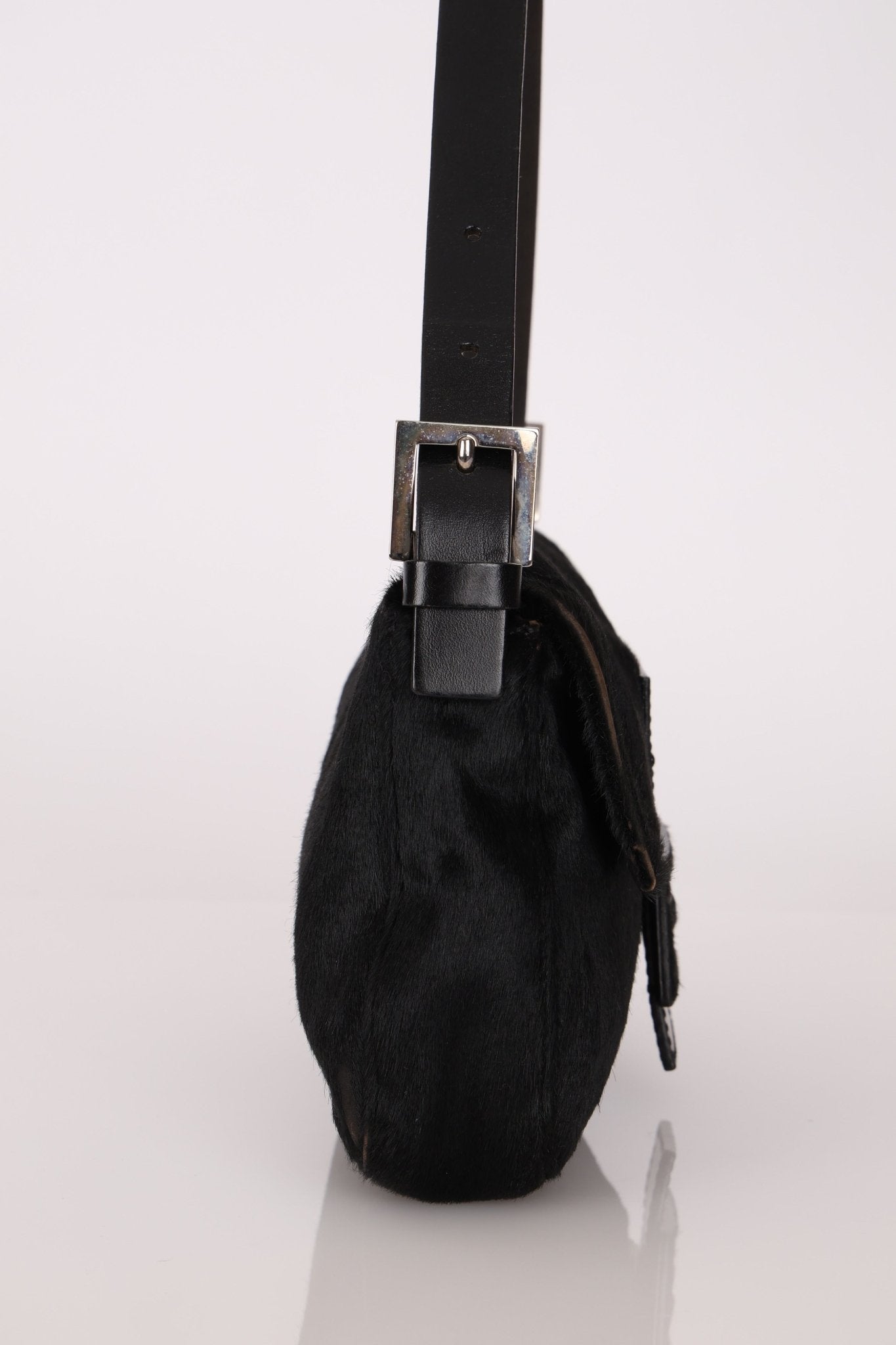 Fendi Leather Trimmed Ponyhair Baguette - FashioNica