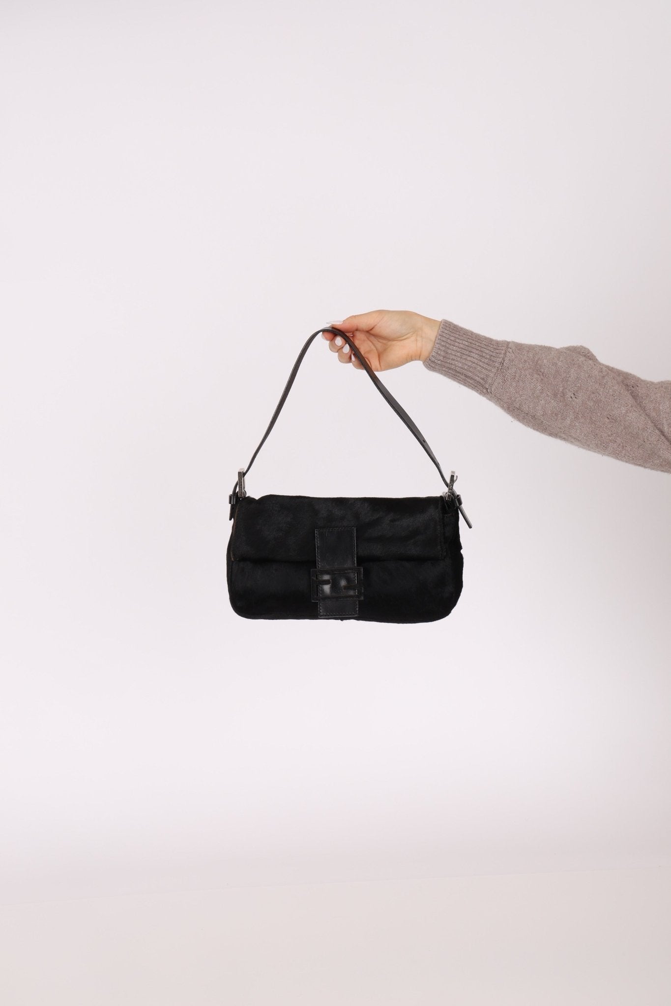 Fendi Leather Trimmed Ponyhair Baguette - FashioNica