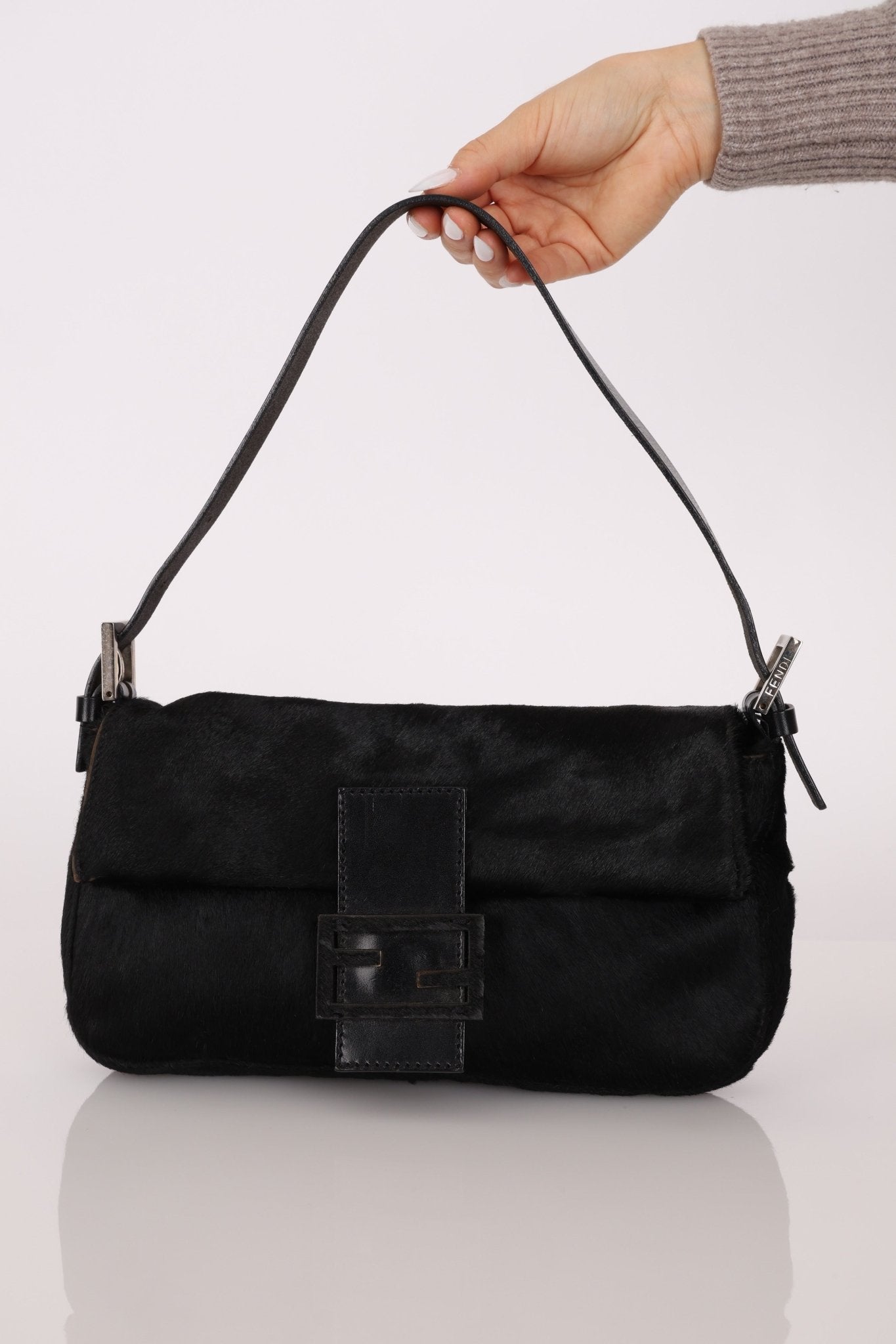 Fendi Leather Trimmed Ponyhair Baguette - FashioNica