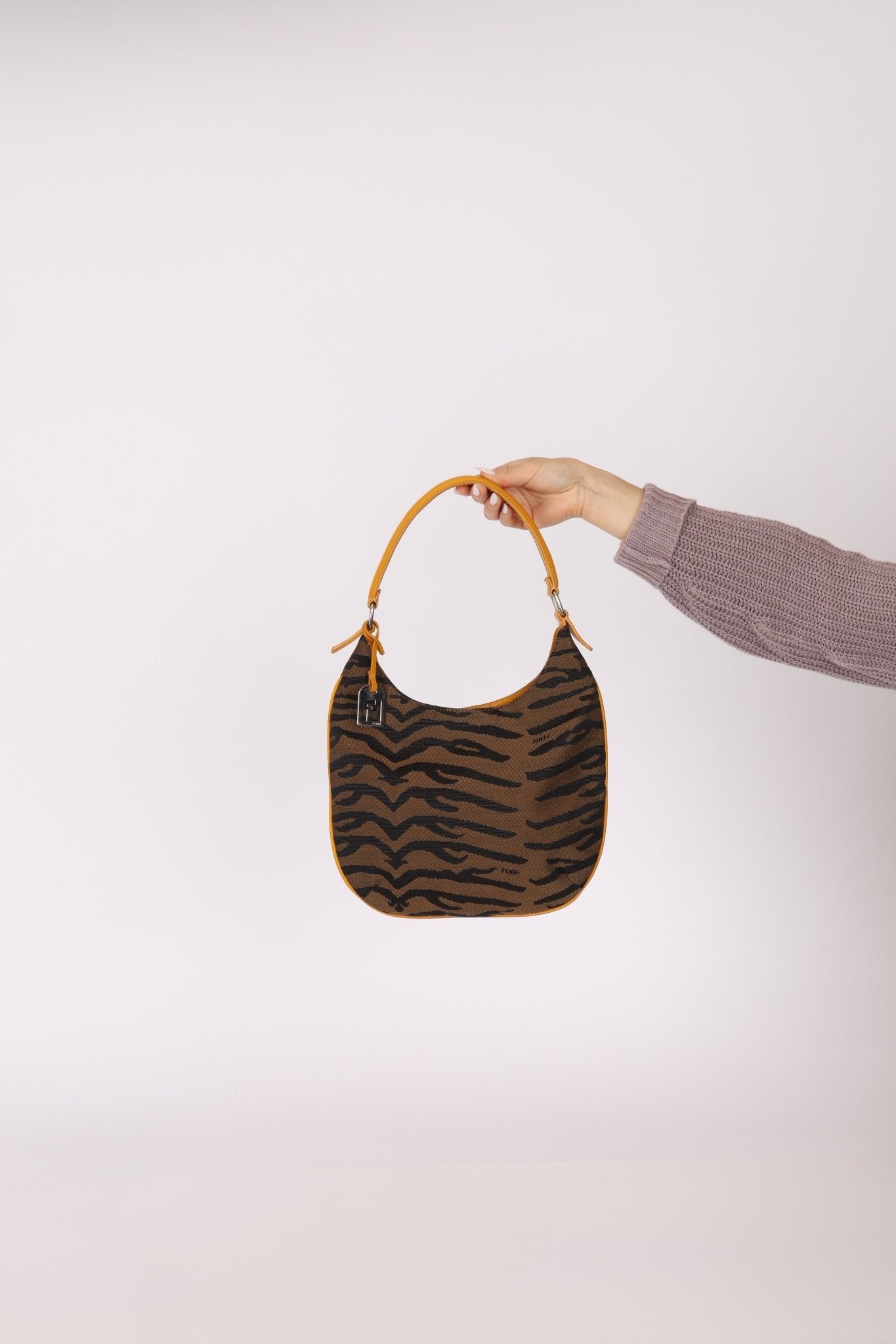 Fendi Leather Trimmed Zebra Hobo - FashioNica