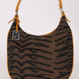 Fendi Leather Trimmed Zebra Hobo - FashioNica