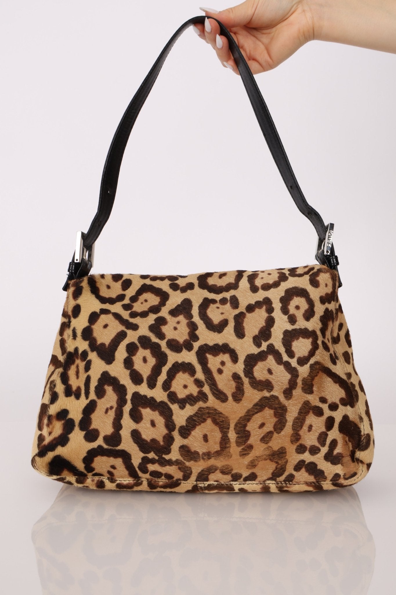 Fendi Leopard Print Ponyhair Mamma Baguette - FashioNica