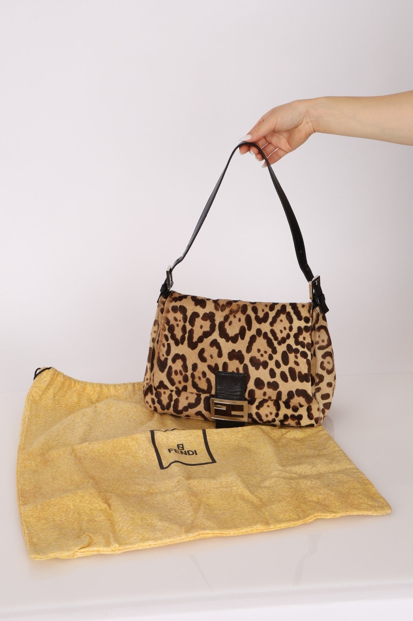 Fendi Leopard Print Ponyhair Mamma Baguette - FashioNica