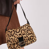 Fendi Leopard Print Ponyhair Mamma Baguette - FashioNica