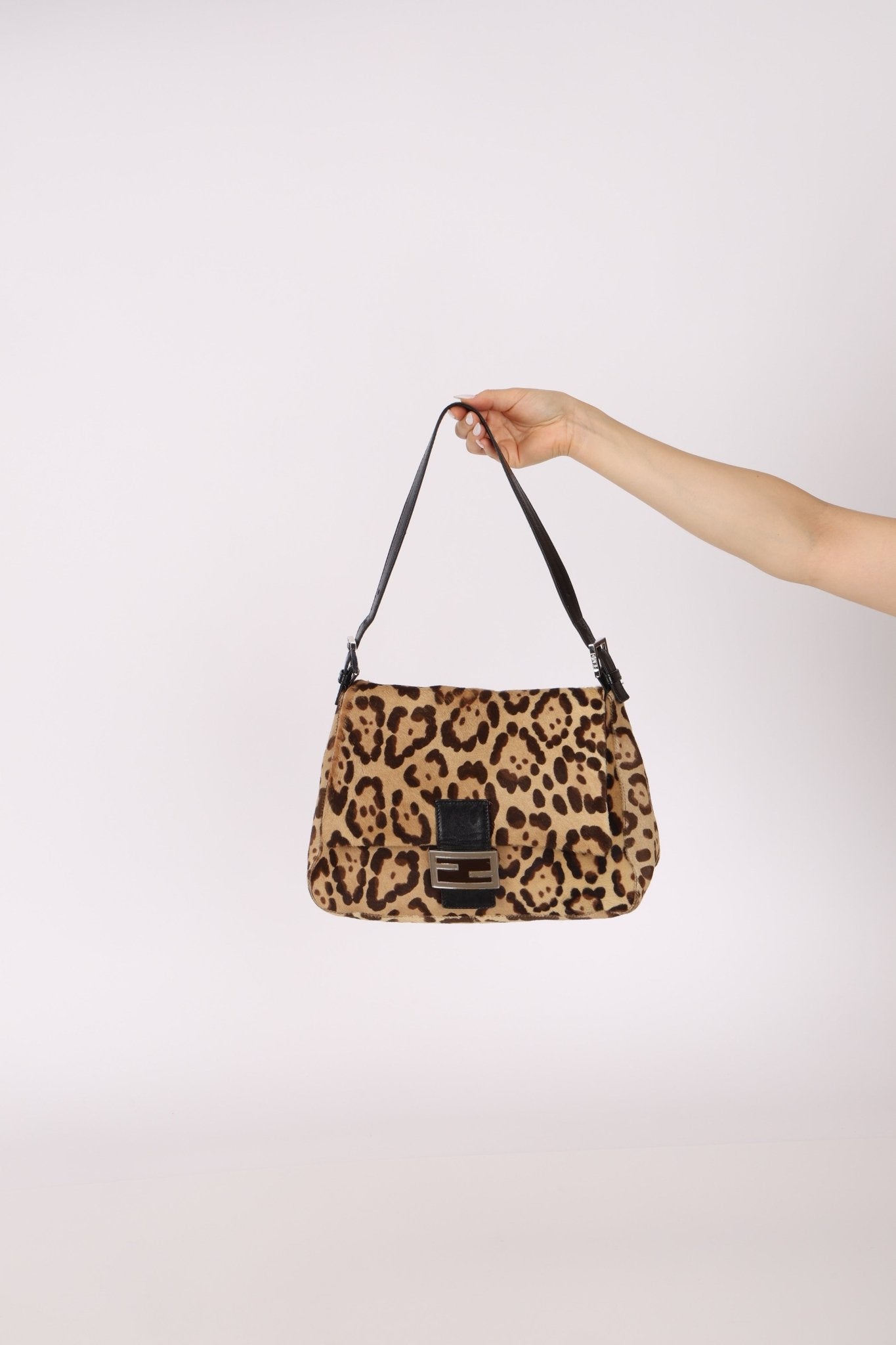 Fendi Leopard Print Ponyhair Mamma Baguette - FashioNica