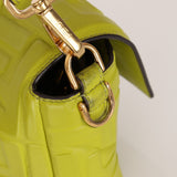 Fendi Lime Zucca 1974 Embossed Baguette - FashioNica