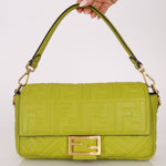 Fendi Lime Zucca 1974 Embossed Baguette - FashioNica