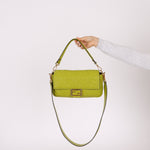 Fendi Lime Zucca 1974 Embossed Baguette - FashioNica