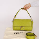 Fendi Lime Zucca 1974 Embossed Baguette - FashioNica
