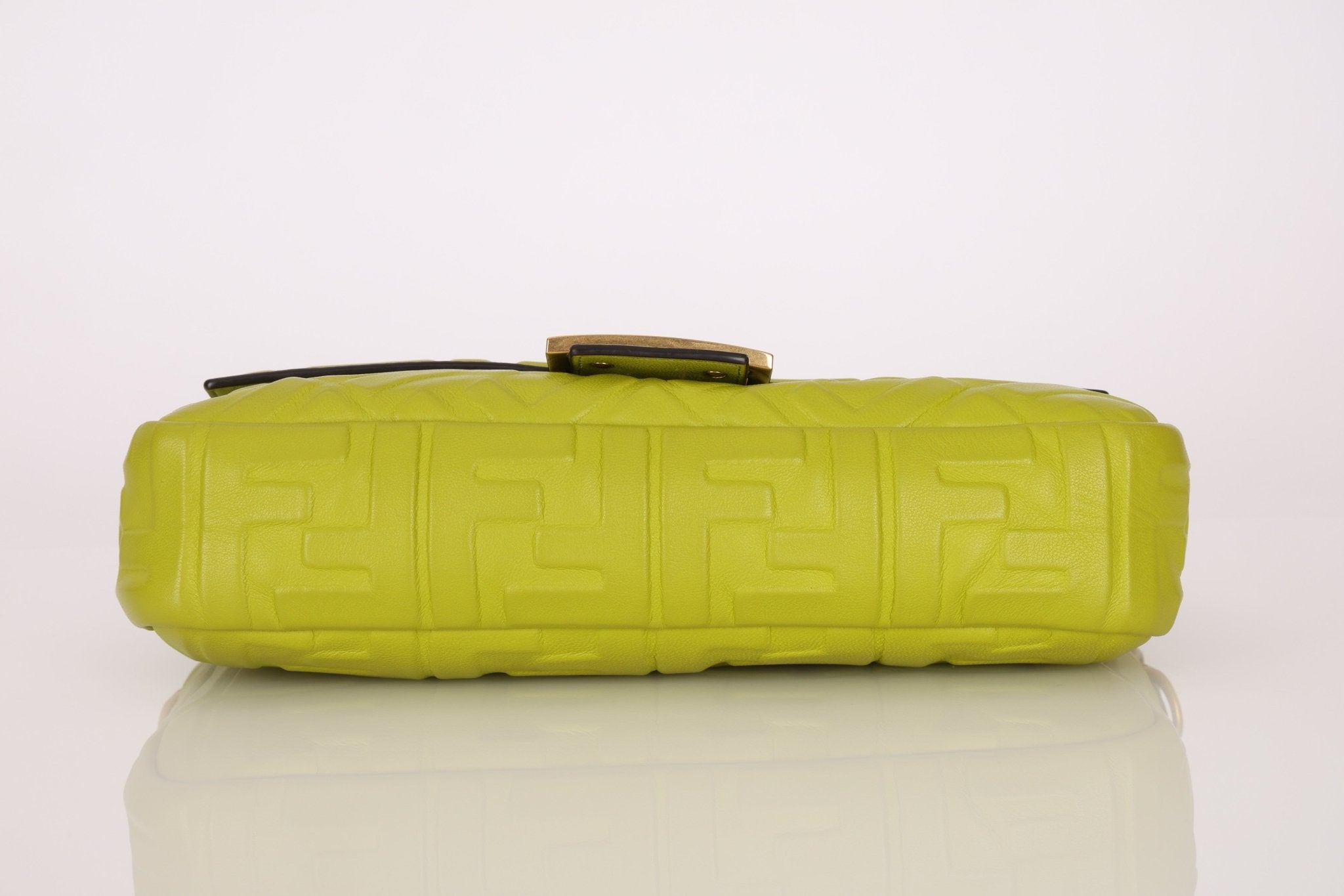 Fendi Lime Zucca 1974 Embossed Baguette - FashioNica