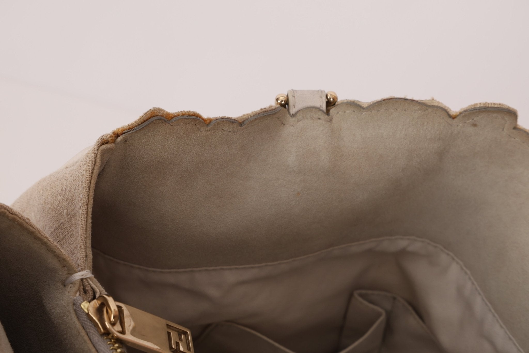 Fendi Linen Lace Chain Mia Tote - FashioNica