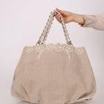Fendi Linen Lace Chain Mia Tote - FashioNica