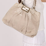 Fendi Linen Lace Chain Mia Tote - FashioNica