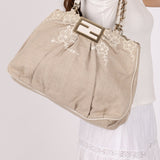 Fendi Linen Lace Chain Mia Tote - FashioNica