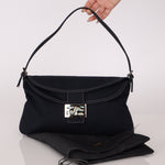 Fendi Marble Navy Canvas Baguette - FashioNica