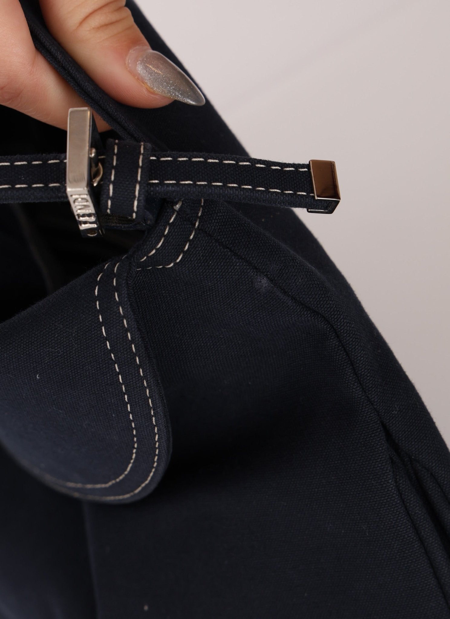 Fendi Marble Navy Canvas Baguette - FashioNica