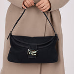 Fendi Marble Navy Canvas Baguette - FashioNica