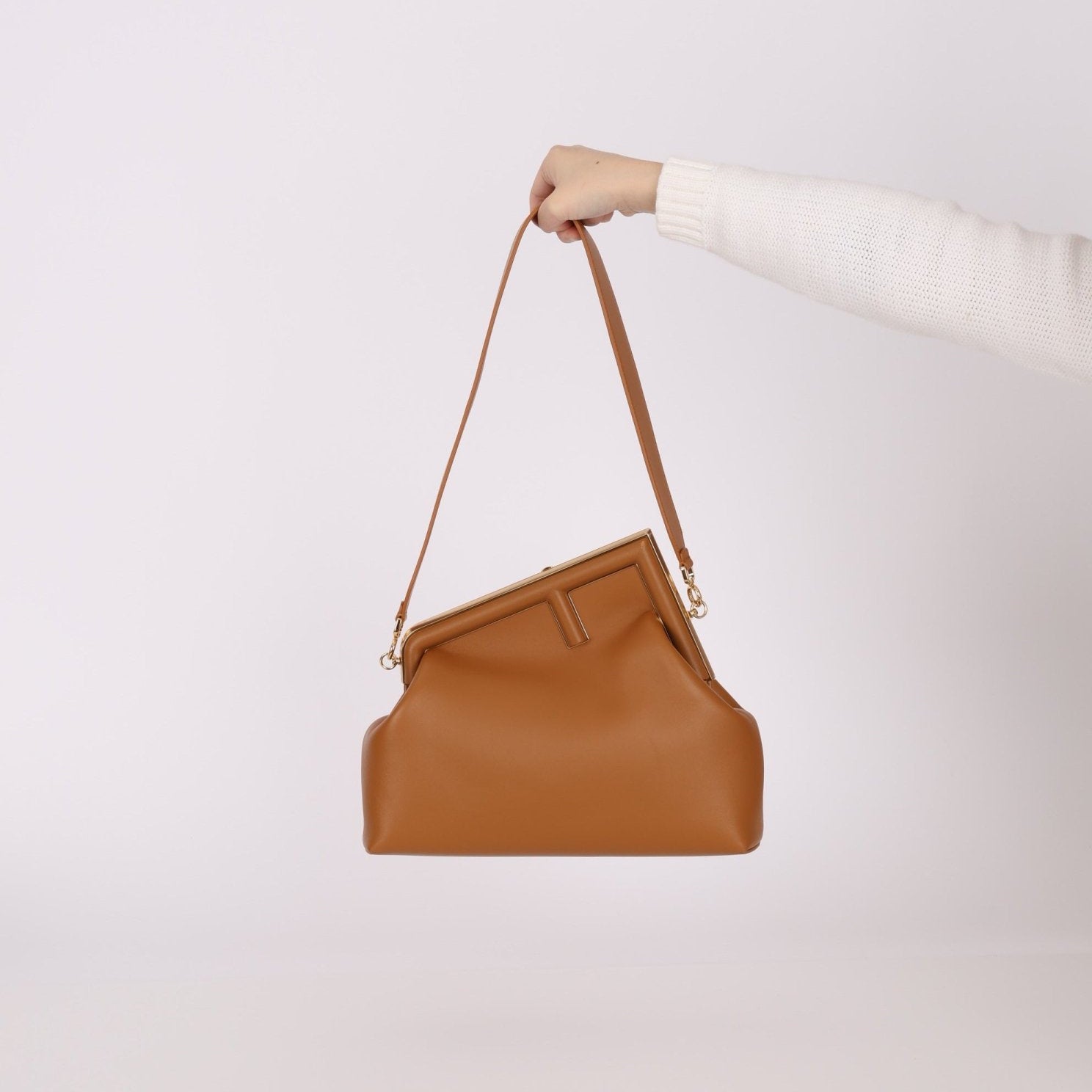 Fendi Medium Tan First Clutch - FashioNica