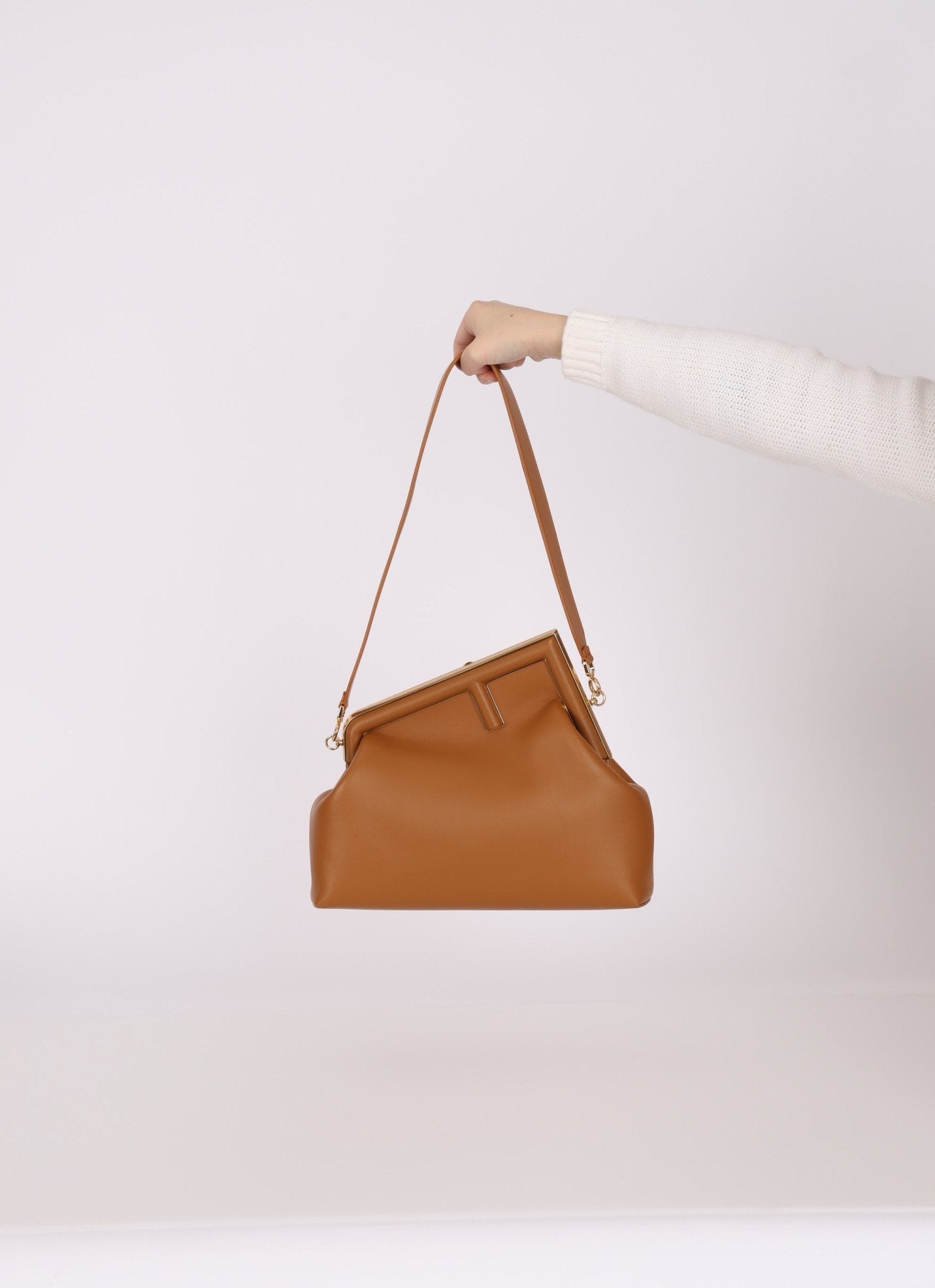 Fendi Medium Tan First Clutch - FashioNica