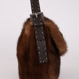 Fendi Mink Selleria Flower Motif Baguette - FashioNica