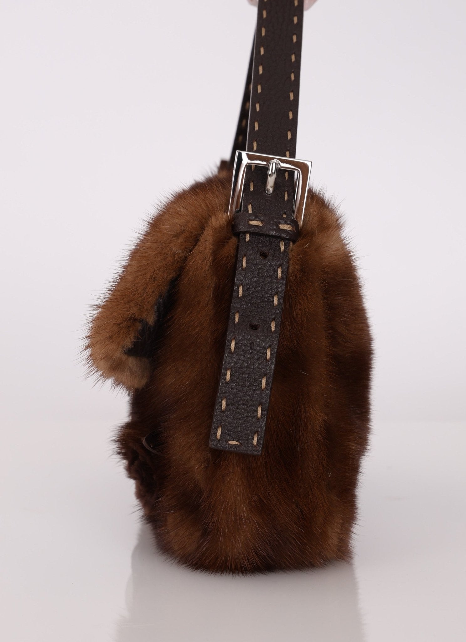 Fendi Mink Selleria Flower Motif Baguette - FashioNica