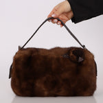 Fendi Mink Selleria Flower Motif Baguette - FashioNica