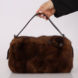 Fendi Mink Selleria Flower Motif Baguette - FashioNica