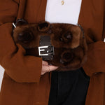 Fendi Mink Selleria Flower Motif Baguette - FashioNica