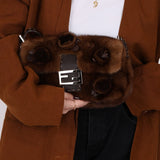 Fendi Mink Selleria Flower Motif Baguette - FashioNica
