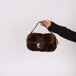 Fendi Mink Selleria Flower Motif Baguette - FashioNica
