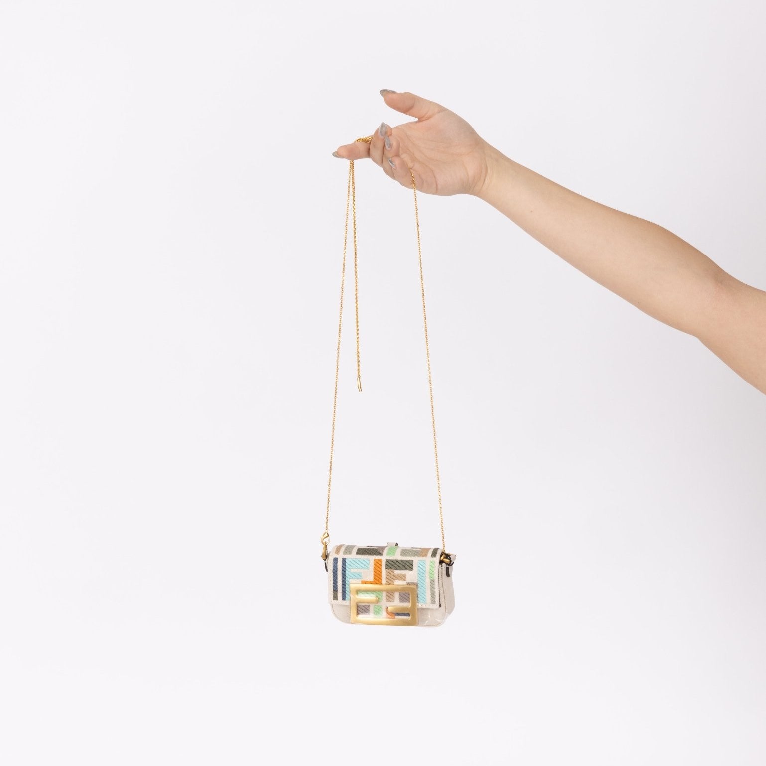 Fendi Multicolor Zucca Canvas Nano Baguette - FashioNica