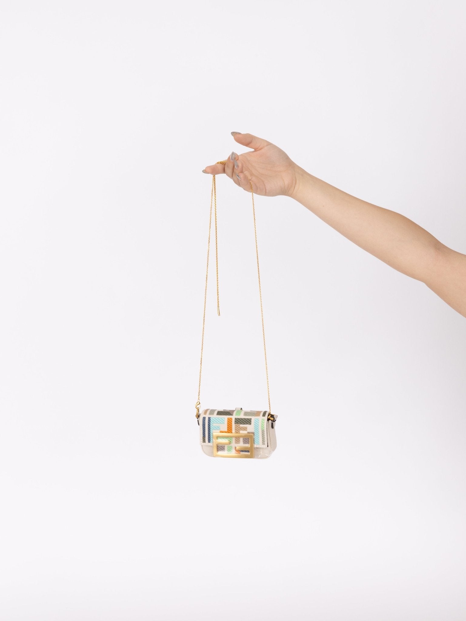 Fendi Multicolor Zucca Canvas Nano Baguette - FashioNica