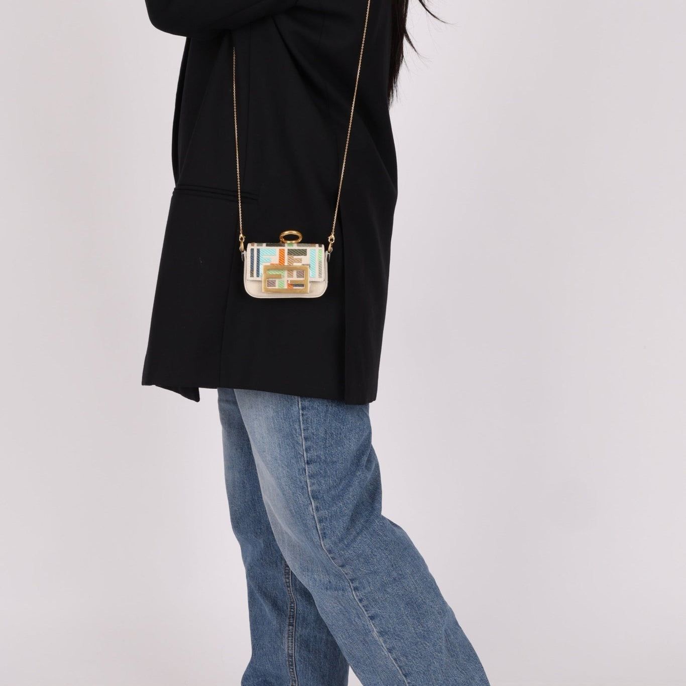 Fendi Multicolor Zucca Canvas Nano Baguette - FashioNica