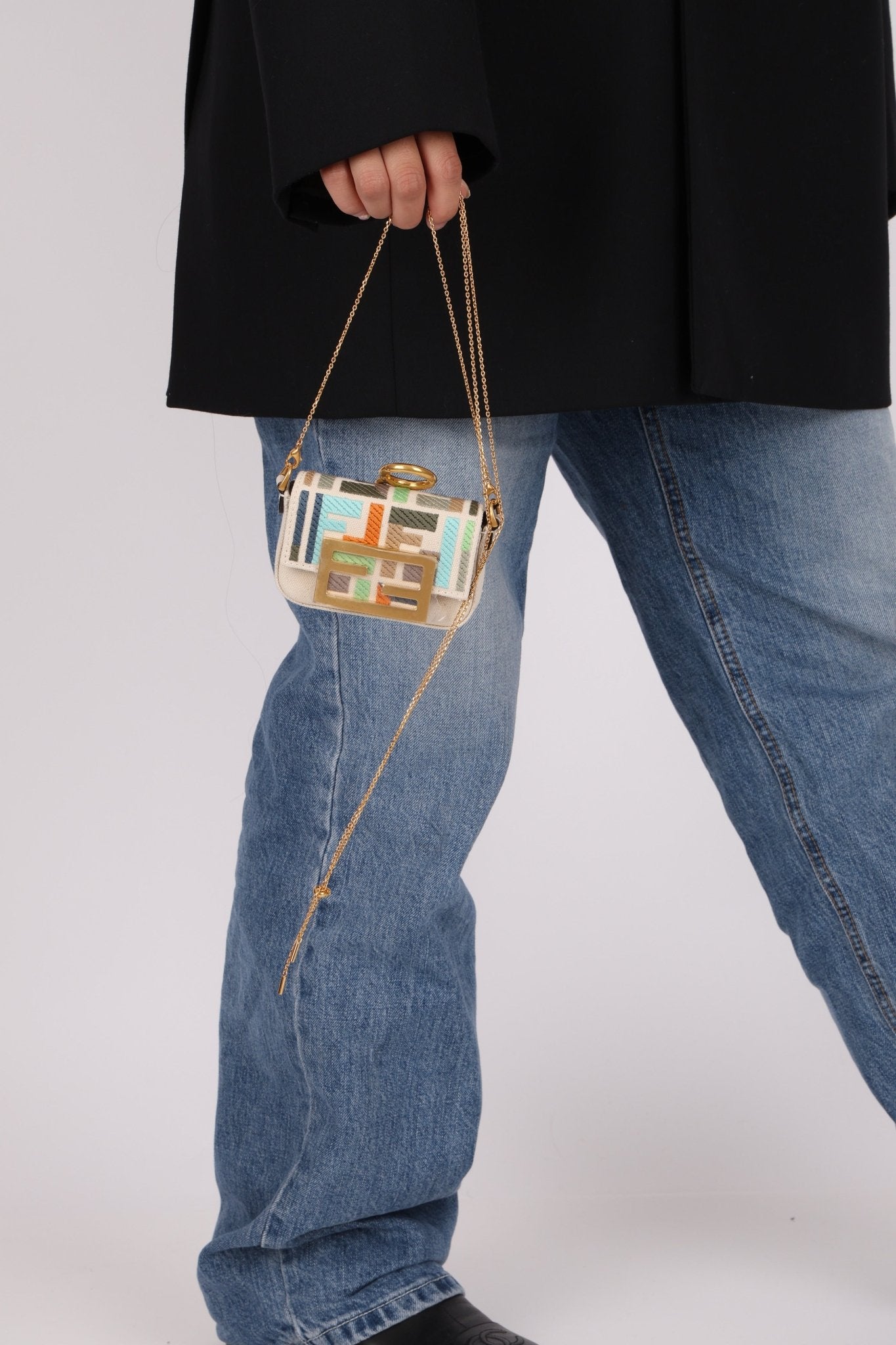 Fendi Multicolor Zucca Canvas Nano Baguette - FashioNica