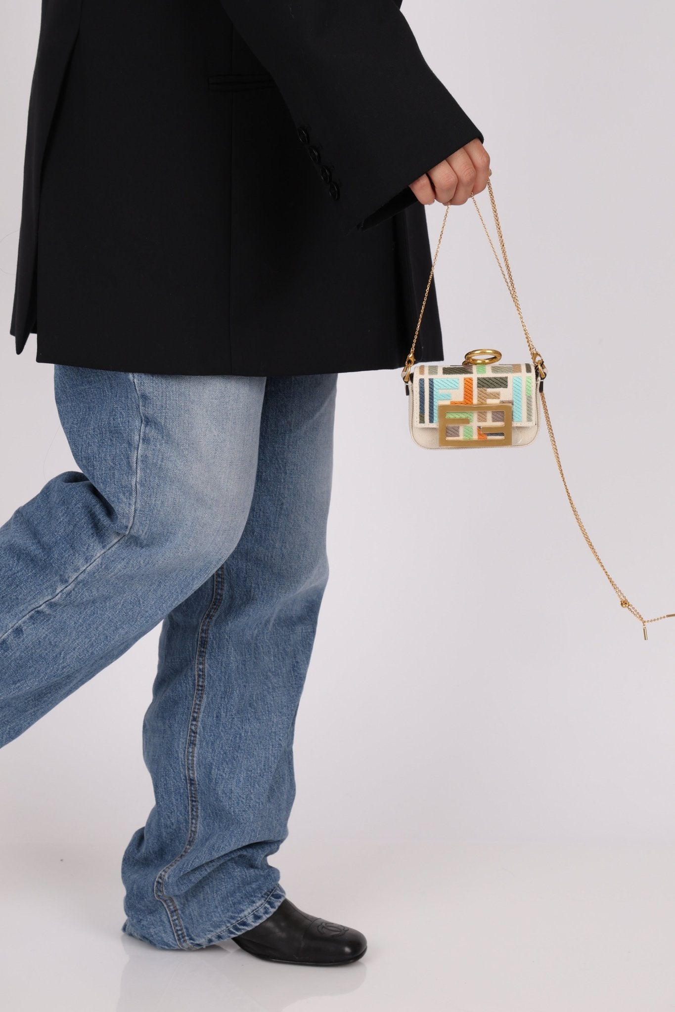 Fendi Multicolor Zucca Canvas Nano Baguette - FashioNica