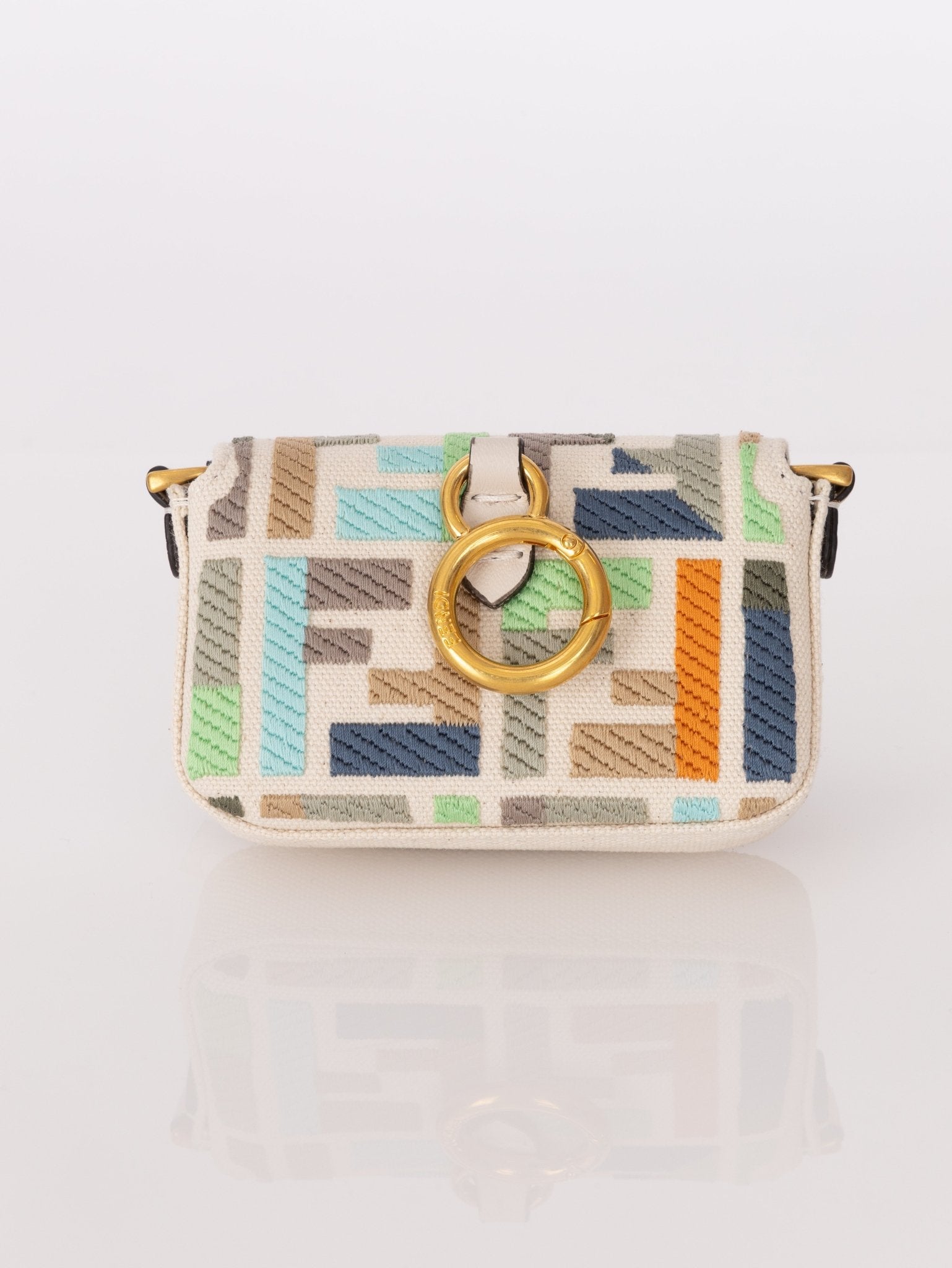 Fendi Multicolor Zucca Canvas Nano Baguette - FashioNica