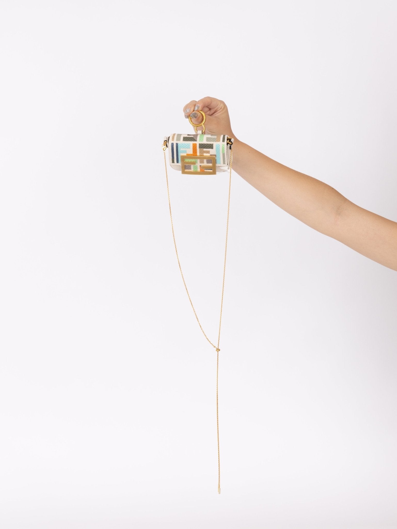 Fendi Multicolor Zucca Canvas Nano Baguette - FashioNica