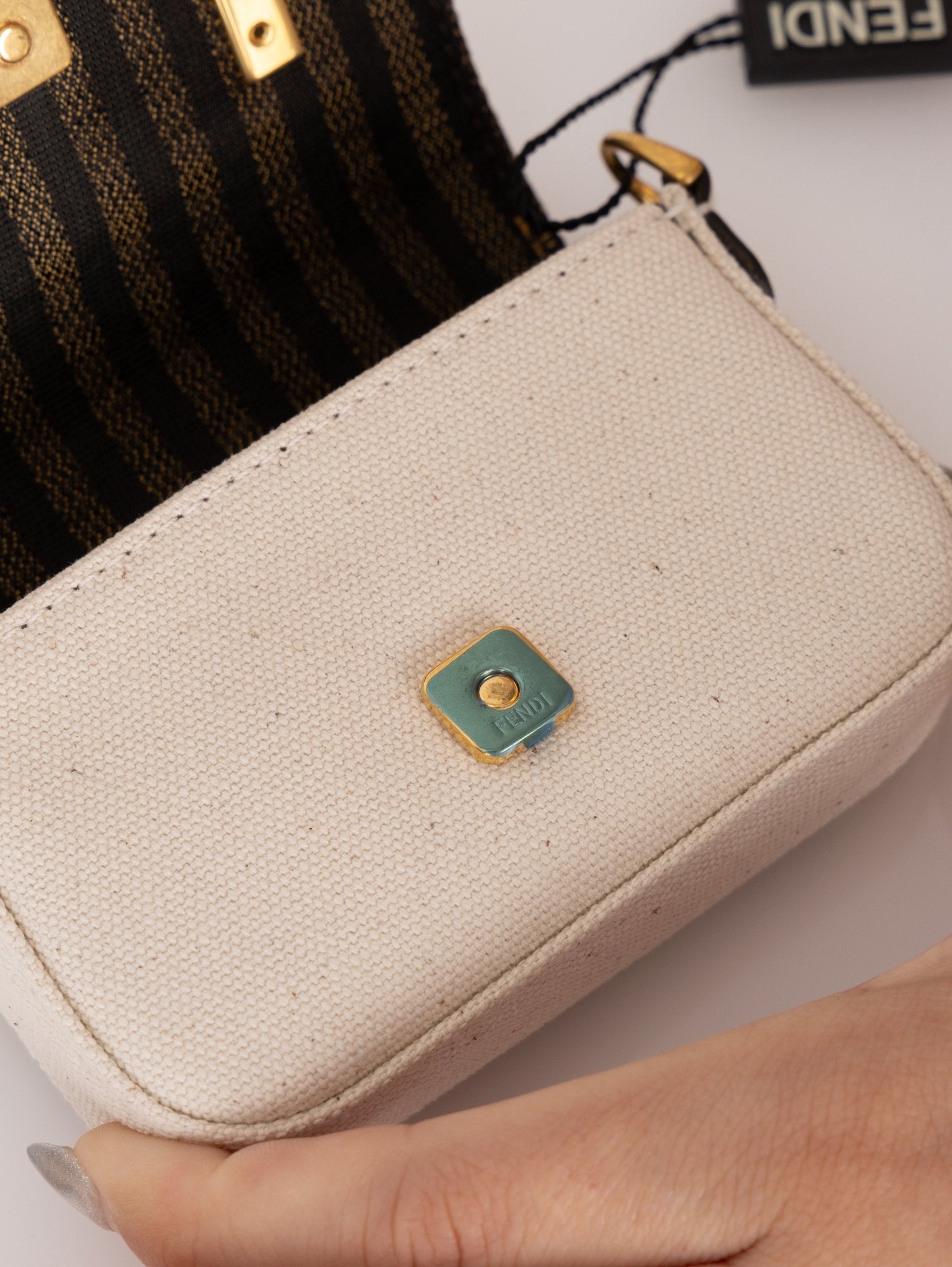 Fendi Multicolor Zucca Canvas Nano Baguette - FashioNica