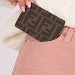 Fendi Nappa Dual Sided Zucca Card Holder - FashioNica