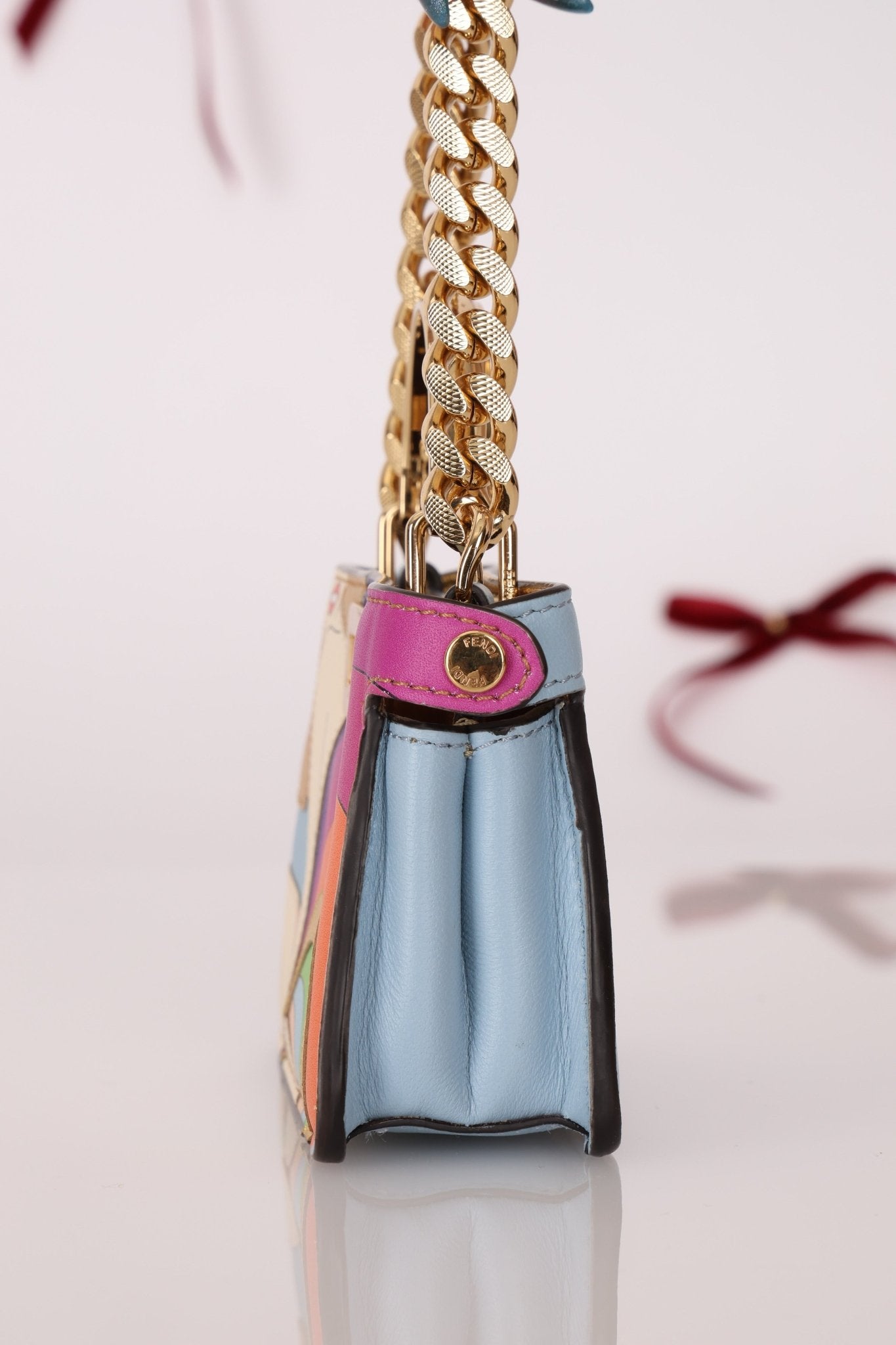 Fendi Nappa Rainbow Inlay Nano Peekaboo - FashioNica