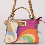 Fendi Nappa Rainbow Inlay Nano Peekaboo - FashioNica