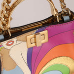 Fendi Nappa Rainbow Inlay Nano Peekaboo - FashioNica