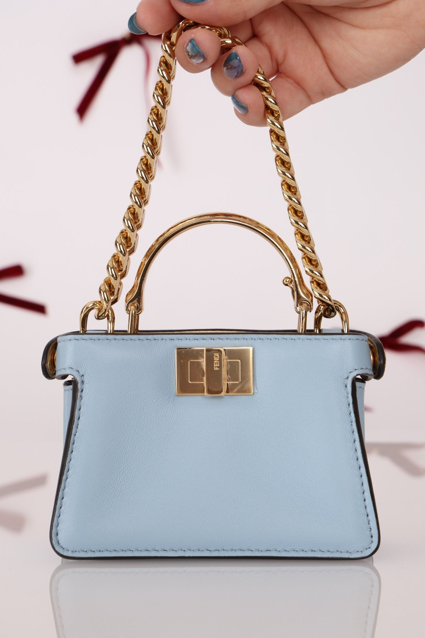Fendi Nappa Rainbow Inlay Nano Peekaboo - FashioNica