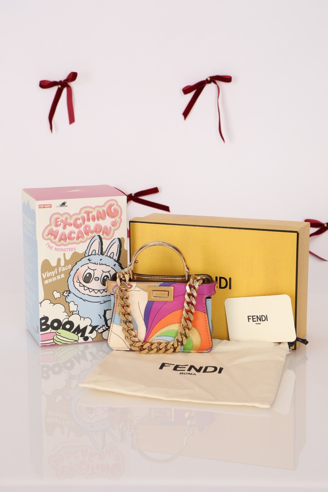 Fendi Nappa Rainbow Inlay Nano Peekaboo - FashioNica