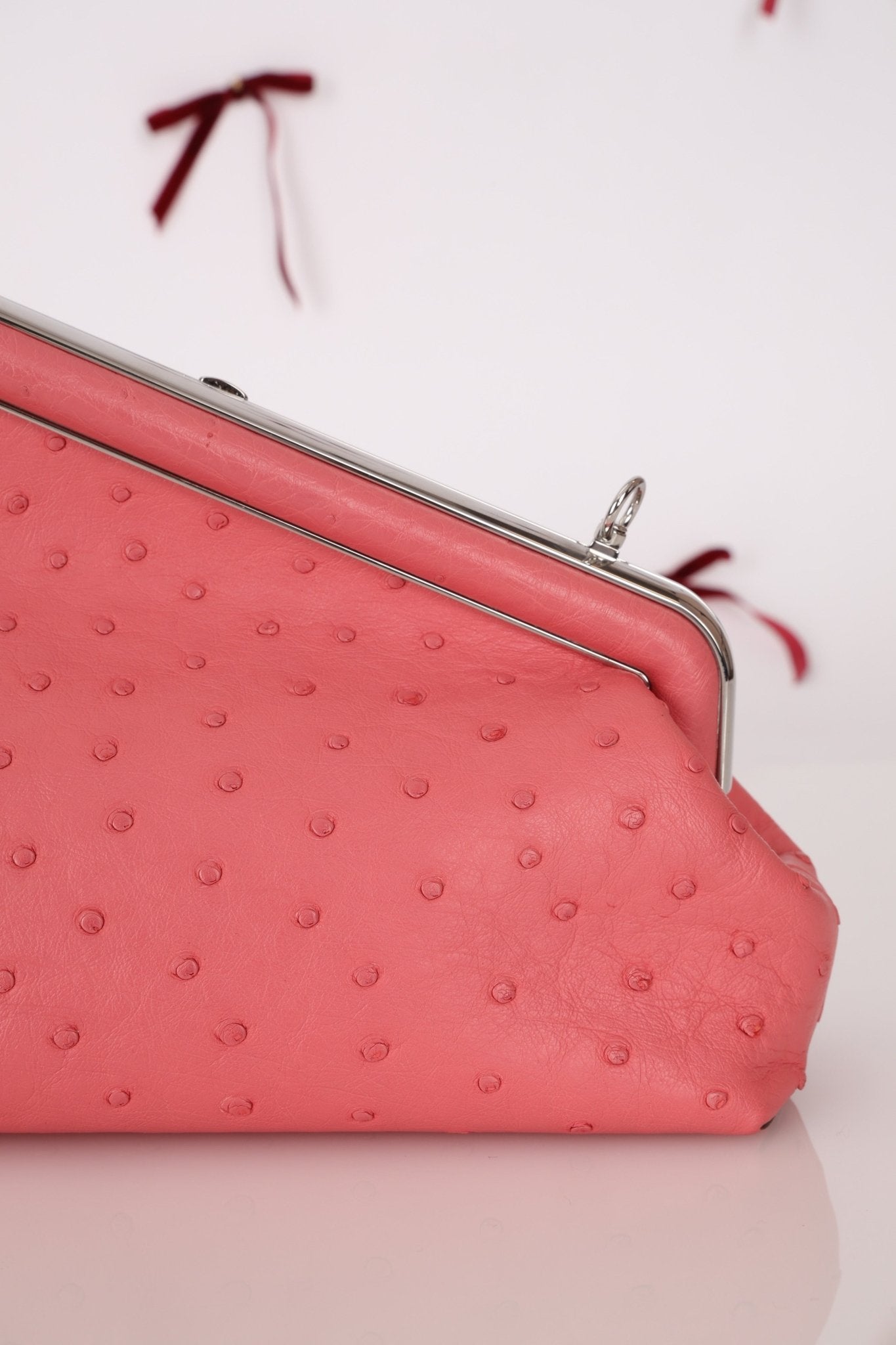 Fendi Ostrich First Clutch with Strap - FashioNica