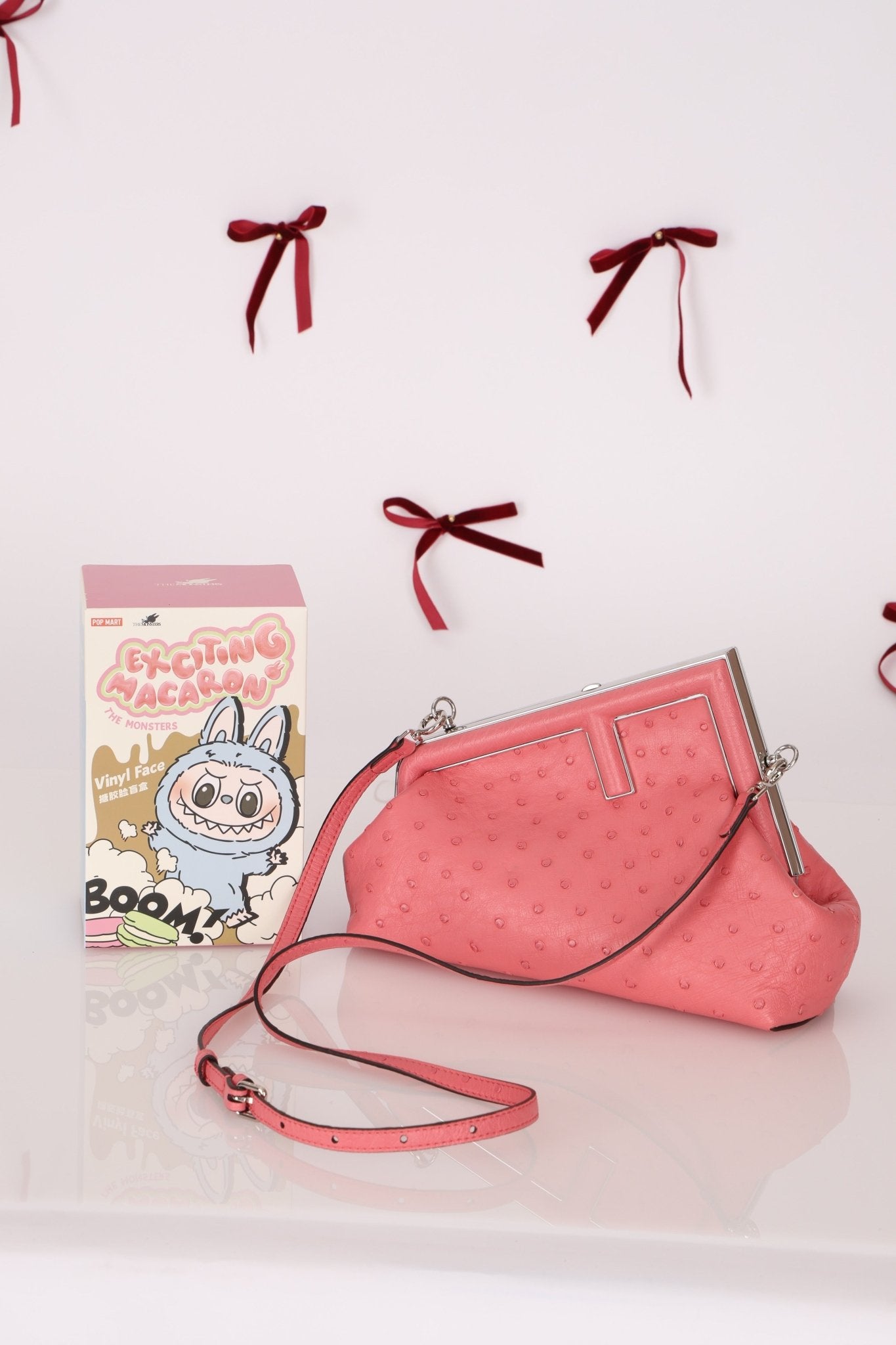 Fendi Ostrich First Clutch with Strap - FashioNica